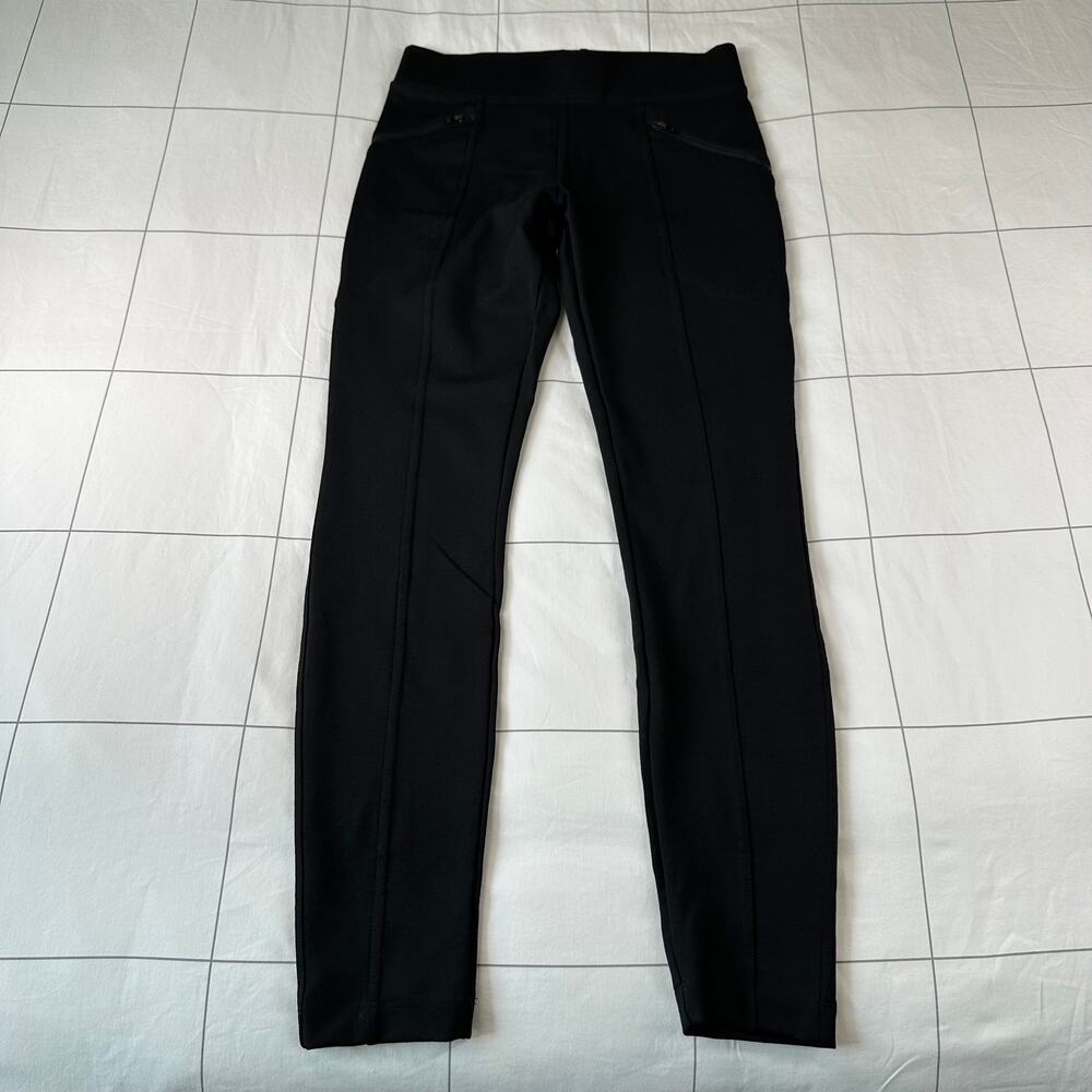 American Giant Pants Womens 4 Black Pull On Ponte Knit Skinny Stretch Zip Pocket